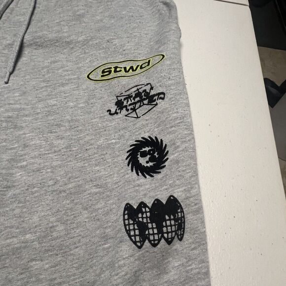 Pull & Bear Grey Sweats STWD Size XL Sweat Pants racing construction y2k vintage - Picture 2 of 5